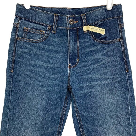 NWOT Faded Glory Boys Stretch Blue Jeans Size 12 Adjustable Waistband Slim Leg - Picture 3 of 10